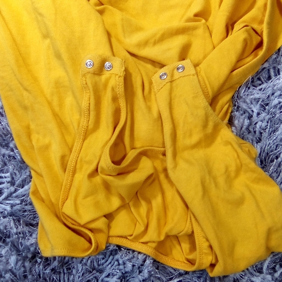 Yellow off shoulder bodysuit. - Picture 7 of 7
